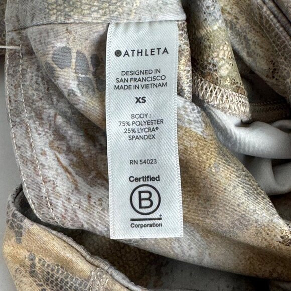 Athleta Elation Gilded Tight Leggings Gold Metallic Size XS Activewear High Rise - Picture 11 of 12